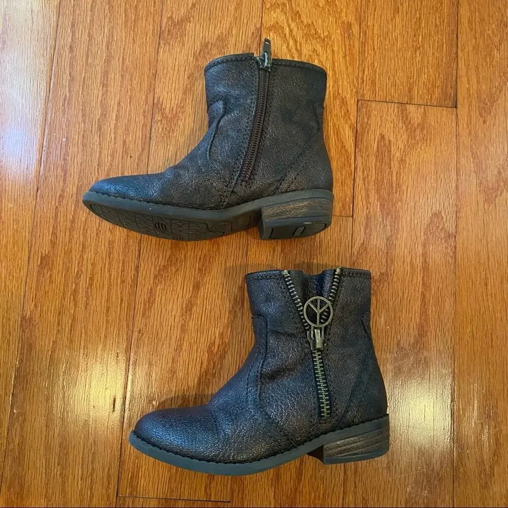 Steve Madden Booties Sz 8 Peace Sign Zipper Boots Fall Boots Girls